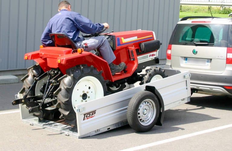 Remorque abaissante Cochet XL avec tracteur
